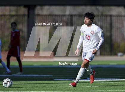 Thumbnail 1 in Langham Creek vs. MacArthur (CFISD Soccer Showcase) photogallery.