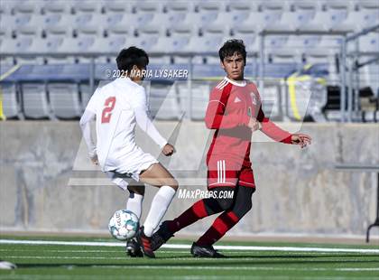 Thumbnail 1 in Langham Creek vs. MacArthur (CFISD Soccer Showcase) photogallery.