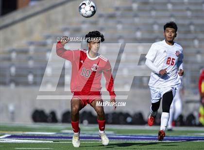 Thumbnail 2 in Langham Creek vs. MacArthur (CFISD Soccer Showcase) photogallery.