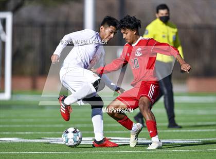 Thumbnail 1 in Langham Creek vs. MacArthur (CFISD Soccer Showcase) photogallery.