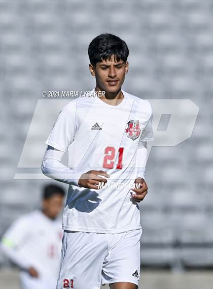 Thumbnail 2 in Langham Creek vs. MacArthur (CFISD Soccer Showcase) photogallery.