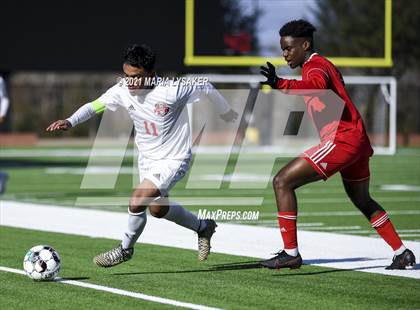 Thumbnail 1 in Langham Creek vs. MacArthur (CFISD Soccer Showcase) photogallery.