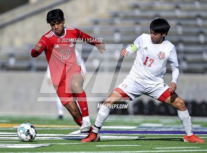 Thumbnail 2 in Langham Creek vs. MacArthur (CFISD Soccer Showcase) photogallery.
