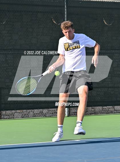 Thumbnail 3 in Crawford vs Maud (UIL 2A Boys Singles State Finals) photogallery.