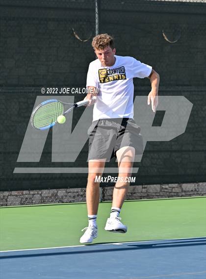 Thumbnail 1 in Crawford vs Maud (UIL 2A Boys Singles State Finals) photogallery.