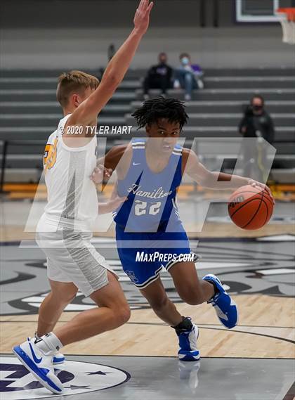 Thumbnail 1 in Fort Wayne Blackhawk Christian vs. Hamilton (Sneakers for Santa Shootout) photogallery.