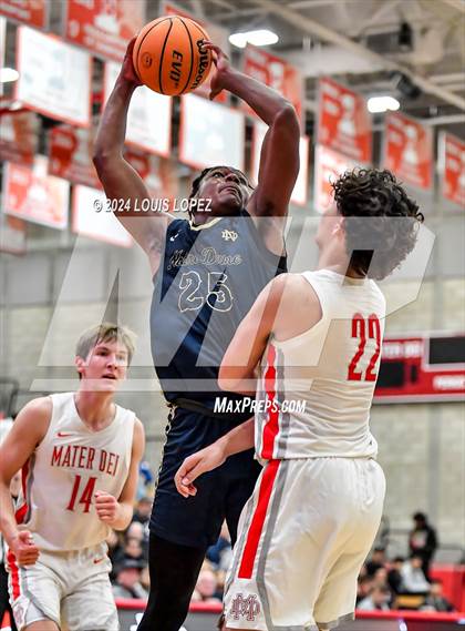 Thumbnail 1 in Notre Dame (SO) @ Mater Dei (CIF State SoCal DIV 1 Regional Playoff) photogallery.
