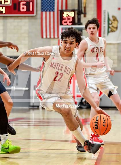 Thumbnail 1 in Notre Dame (SO) @ Mater Dei (CIF State SoCal DIV 1 Regional Playoff) photogallery.