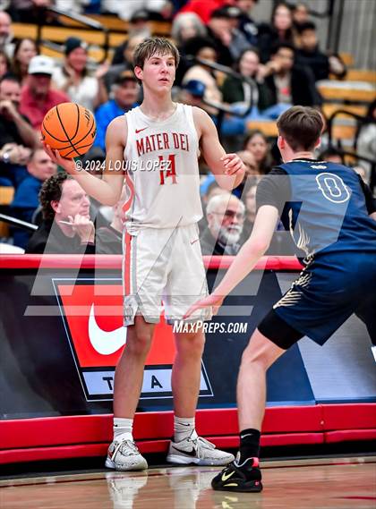 Thumbnail 1 in Notre Dame (SO) @ Mater Dei (CIF State SoCal DIV 1 Regional Playoff) photogallery.
