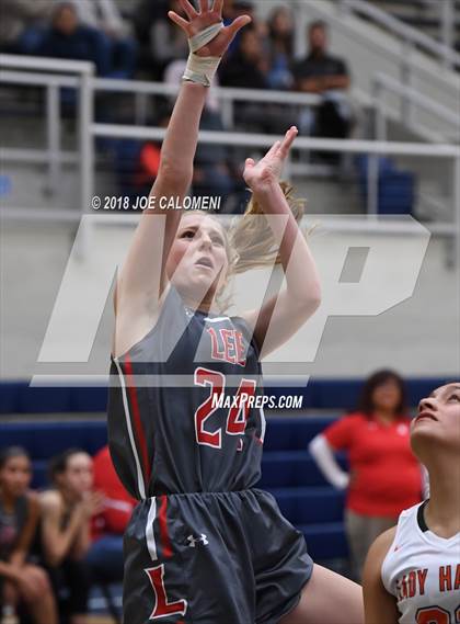 Thumbnail 1 in Harlingen South vs Lee [Robert E.] (NISD Basketball Tournament) photogallery.