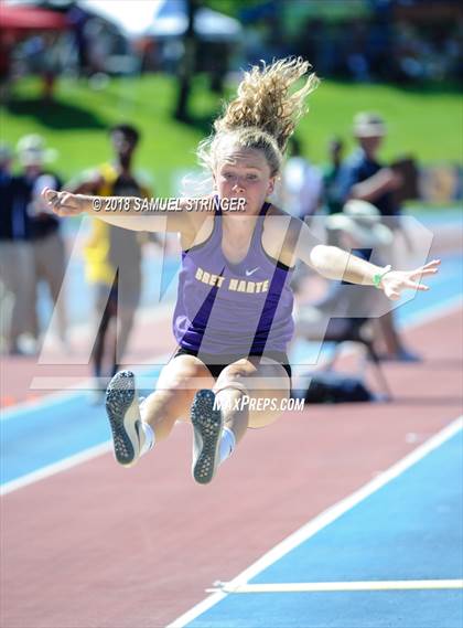 Thumbnail 3 in CIF State Track and Field Championships (Girls Long Jump Prelims) photogallery.