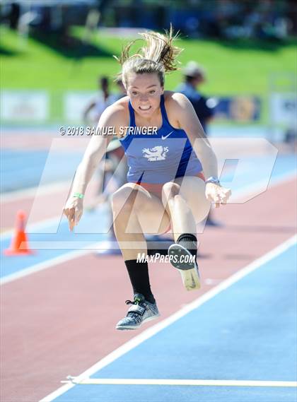 Thumbnail 1 in CIF State Track and Field Championships (Girls Long Jump Prelims) photogallery.