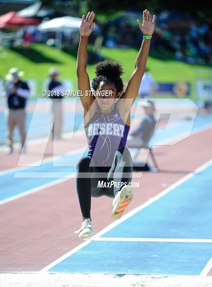 Thumbnail 1 in CIF State Track and Field Championships (Girls Long Jump Prelims) photogallery.