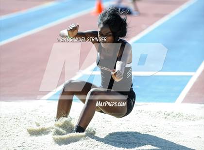 Thumbnail 1 in CIF State Track and Field Championships (Girls Long Jump Prelims) photogallery.