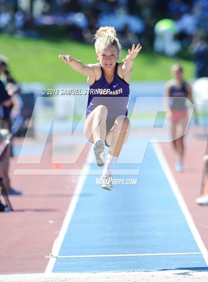 Thumbnail 2 in CIF State Track and Field Championships (Girls Long Jump Prelims) photogallery.