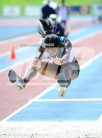 Thumbnail 1 in CIF State Track and Field Championships (Girls Long Jump Prelims) photogallery.