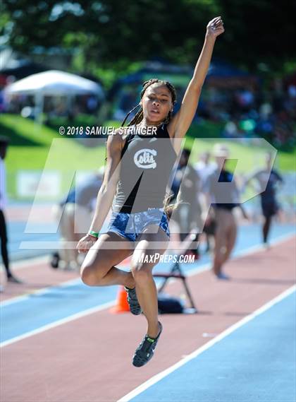 Thumbnail 1 in CIF State Track and Field Championships (Girls Long Jump Prelims) photogallery.