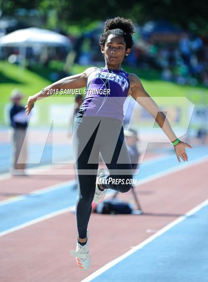 Thumbnail 3 in CIF State Track and Field Championships (Girls Long Jump Prelims) photogallery.