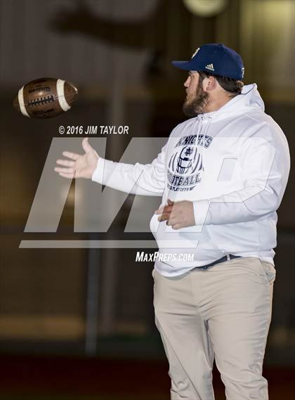Thumbnail 1 in Notre Dame Catholic vs Weatherford Christian (TAPPS 6-man Quarterfinal Playoff)  photogallery.