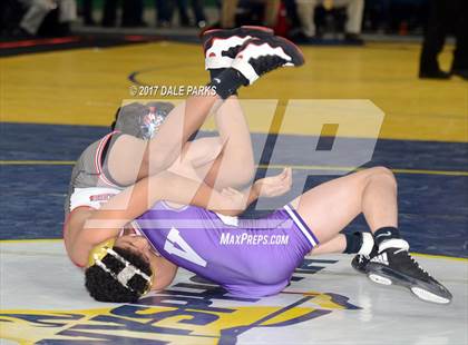 Thumbnail 2 in NYSPHSAA Wrestling Championships (Div.2 -  99 lb. Champ) photogallery.