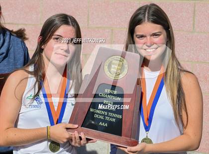 Thumbnail 2 in NCHSAA 3A Dual Team Tennis Championship photogallery.