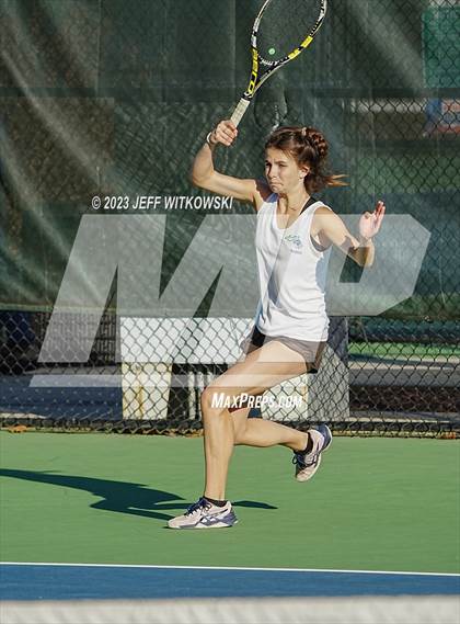 Thumbnail 1 in NCHSAA 3A Dual Team Tennis Championship photogallery.