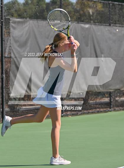 Thumbnail 1 in NCHSAA 3A Dual Team Tennis Championship photogallery.