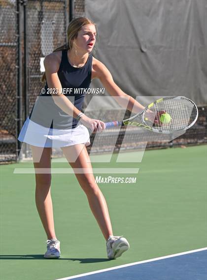 Thumbnail 1 in NCHSAA 3A Dual Team Tennis Championship photogallery.