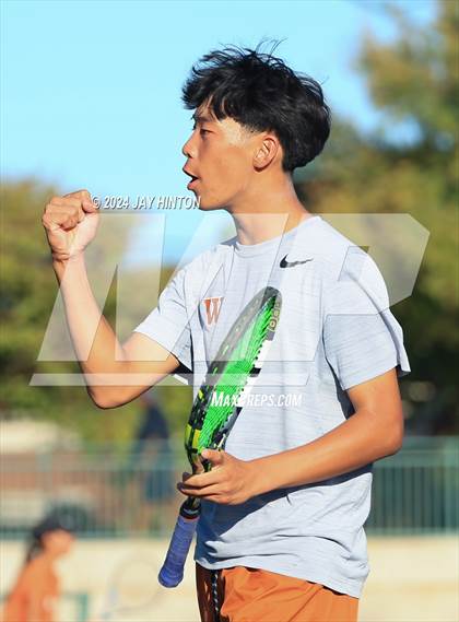 Thumbnail 3 in Round Rock Westwood vs Seven Lakes (UIL 6A Tennis Final) photogallery.