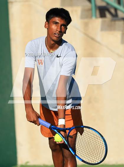 Thumbnail 3 in Round Rock Westwood vs Seven Lakes (UIL 6A Tennis Final) photogallery.