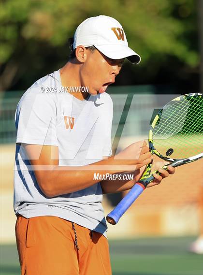 Thumbnail 3 in Round Rock Westwood vs Seven Lakes (UIL 6A Tennis Final) photogallery.