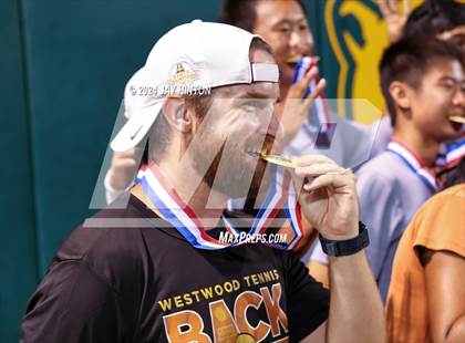 Thumbnail 3 in Round Rock Westwood vs Seven Lakes (UIL 6A Tennis Final) photogallery.