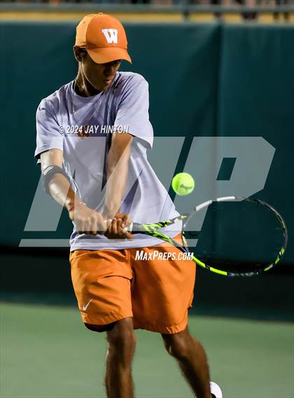 Thumbnail 2 in Round Rock Westwood vs Seven Lakes (UIL 6A Tennis Final) photogallery.