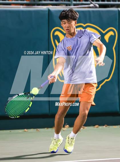 Thumbnail 3 in Round Rock Westwood vs Seven Lakes (UIL 6A Tennis Final) photogallery.