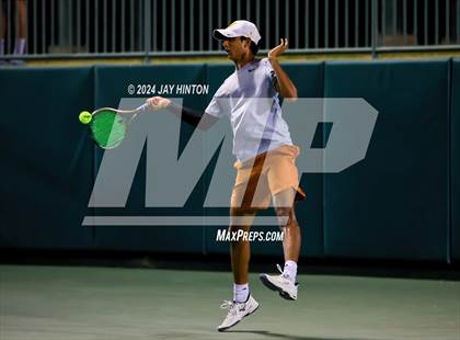 Thumbnail 2 in Round Rock Westwood vs Seven Lakes (UIL 6A Tennis Final) photogallery.