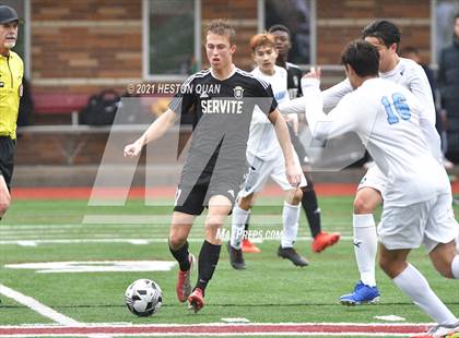 Thumbnail 2 in Servite vs. Bellarmine College Prep (Adidas So Cal College Showcase) photogallery.
