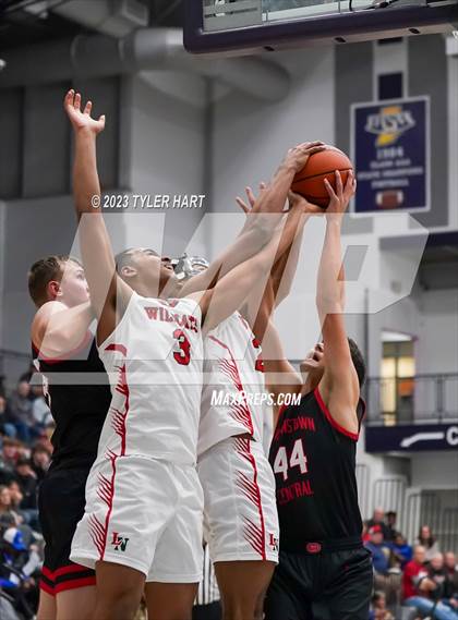 Thumbnail 3 in Lawrence North vs Brownstown Central (Sneakers for Santa Shootout) photogallery.
