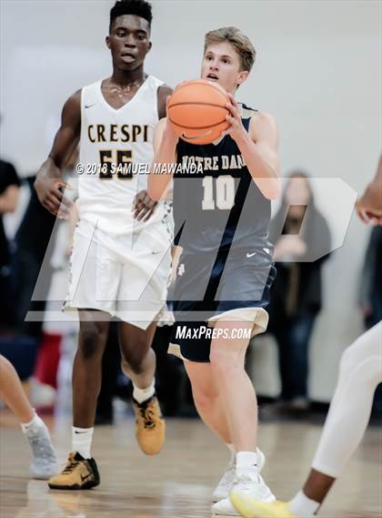 Thumbnail 2 in Crespi vs  Notre Dame (SO) (4th Annual West Valley Thanksgiving Tip-Off Classic) photogallery.