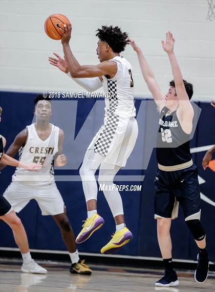 Thumbnail 2 in Crespi vs  Notre Dame (SO) (4th Annual West Valley Thanksgiving Tip-Off Classic) photogallery.