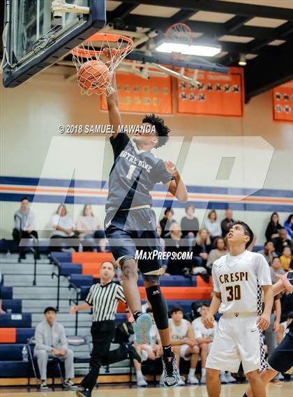 Thumbnail 1 in Crespi vs  Notre Dame (SO) (4th Annual West Valley Thanksgiving Tip-Off Classic) photogallery.
