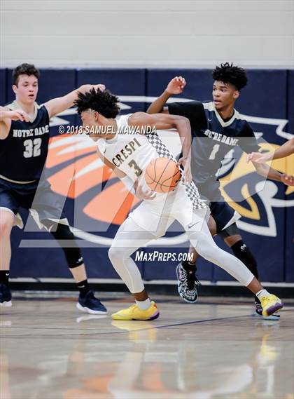 Thumbnail 1 in Crespi vs  Notre Dame (SO) (4th Annual West Valley Thanksgiving Tip-Off Classic) photogallery.