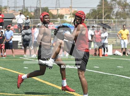 Thumbnail 2 in Orange Lutheran vs. Mater Dei (Battle at the Beach 7-on-7) photogallery.