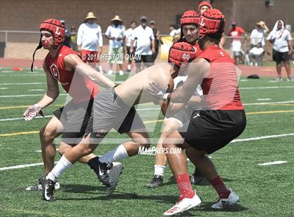 Thumbnail 2 in Orange Lutheran vs. Mater Dei (Battle at the Beach 7-on-7) photogallery.