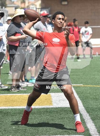 Thumbnail 3 in Orange Lutheran vs. Mater Dei (Battle at the Beach 7-on-7) photogallery.