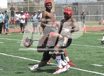 Thumbnail 2 in Orange Lutheran vs. Mater Dei (Battle at the Beach 7-on-7) photogallery.