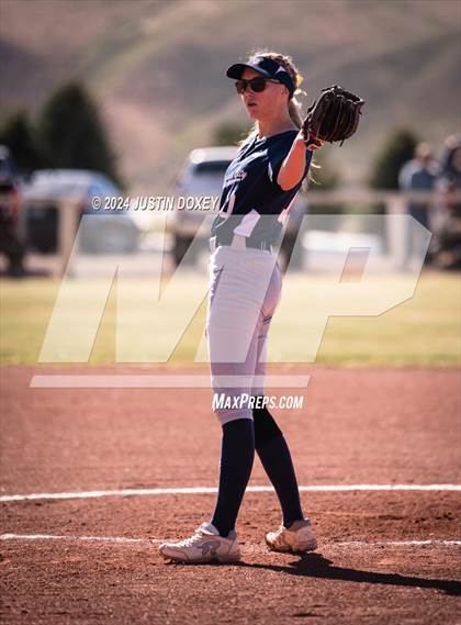 Thumbnail 2 in Carlin vs Virginia City (NIAA Class 1A Northern Softball Playoff Game 1) photogallery.