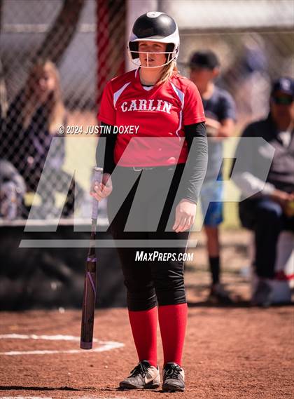Thumbnail 2 in Carlin vs Virginia City (NIAA Class 1A Northern Softball Playoff Game 1) photogallery.