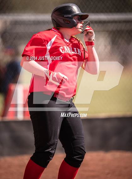 Thumbnail 3 in Carlin vs Virginia City (NIAA Class 1A Northern Softball Playoff Game 1) photogallery.