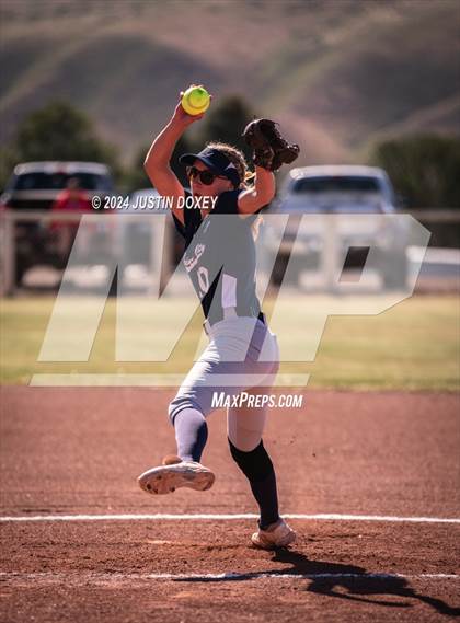 Thumbnail 2 in Carlin vs Virginia City (NIAA Class 1A Northern Softball Playoff Game 1) photogallery.