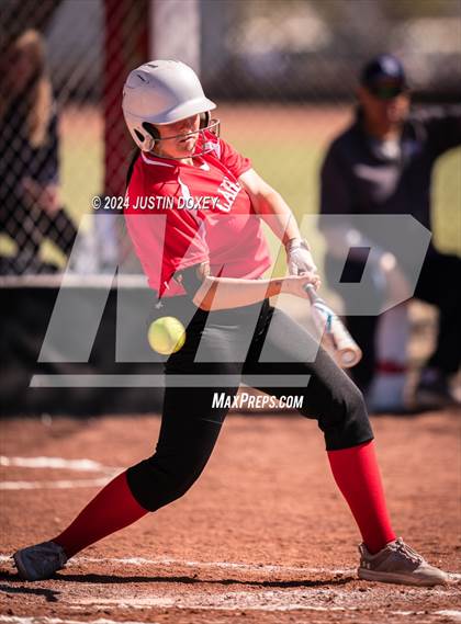 Thumbnail 2 in Carlin vs Virginia City (NIAA Class 1A Northern Softball Playoff Game 1) photogallery.